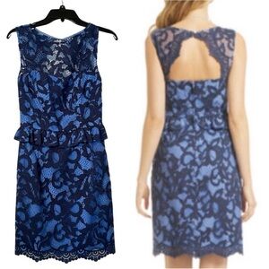 Lilly Pulitzer Kiri blue lace dress peplum size 4